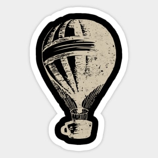 Coffee Hot Air Balloon Vintage Adventure Sticker